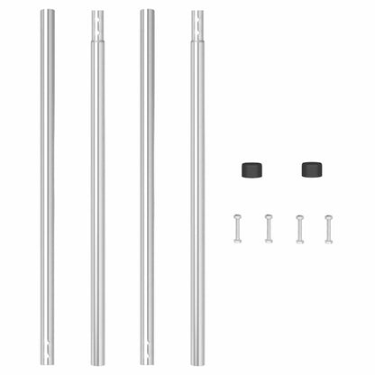 Fence Post 2 pcs Silver Powder-coated steel