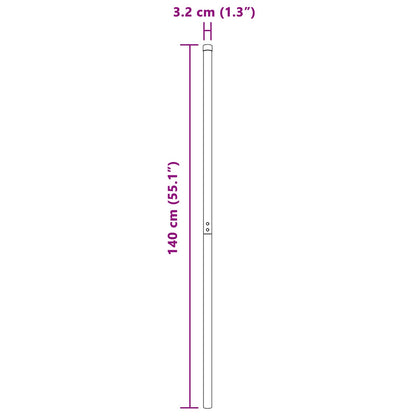 Fence Post 2 pcs Silver Powder-coated steel