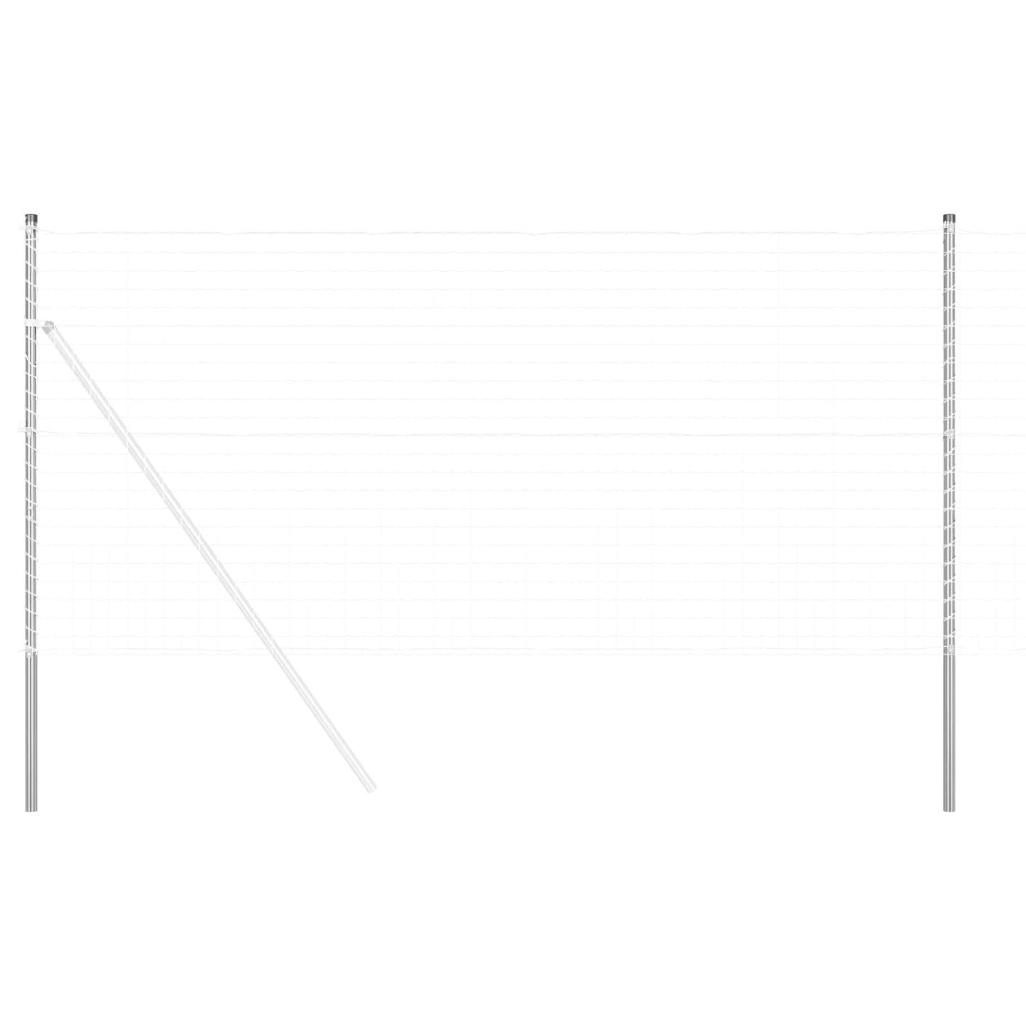 Fence Post 2 pcs Silver Powder-coated steel