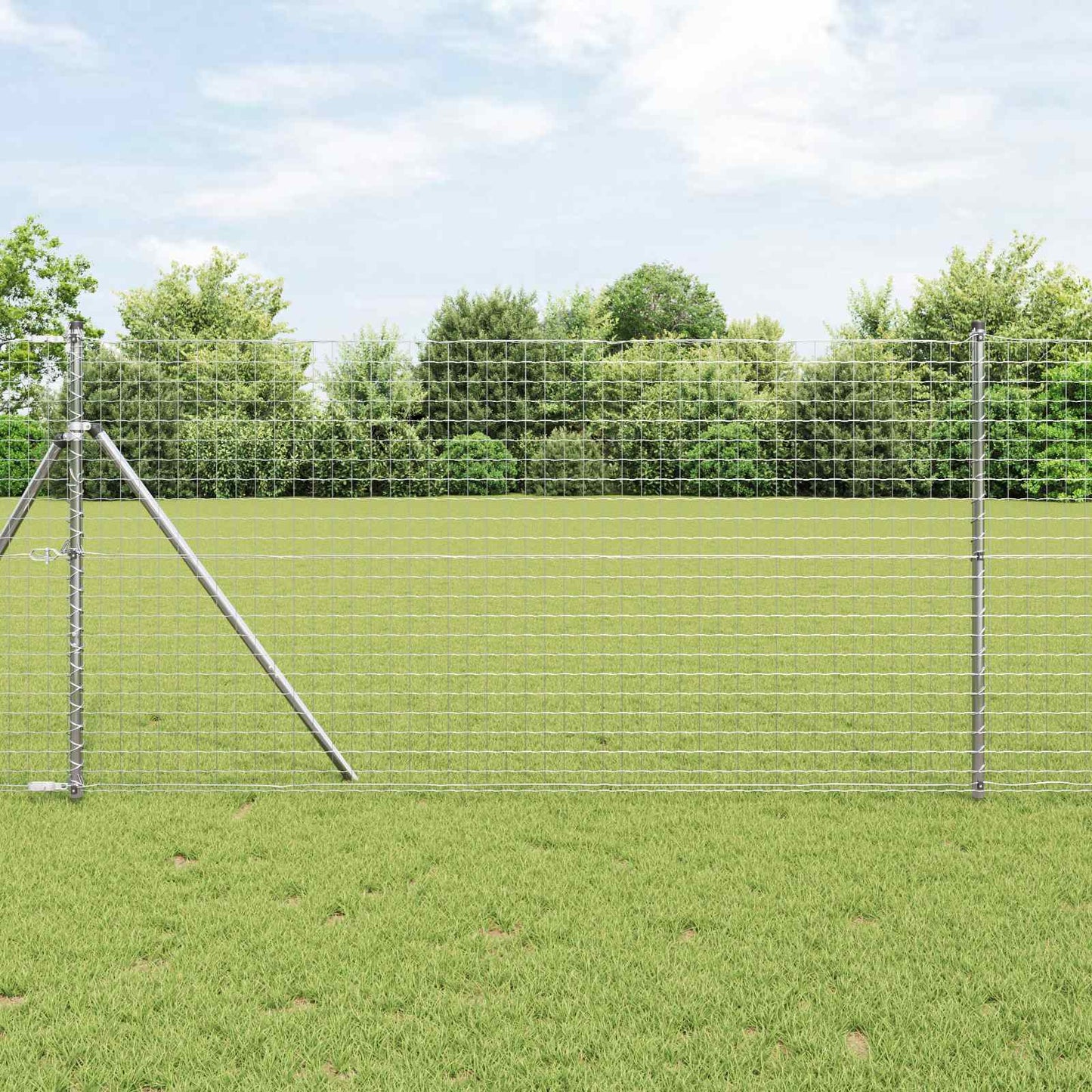 Fence Post 2 pcs Silver Powder-coated steel