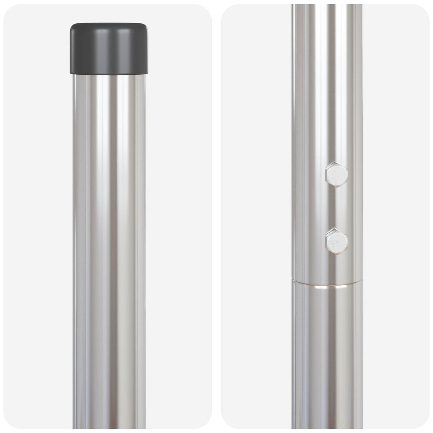 Fence Post 12 pcs Silver Powder-coated steel