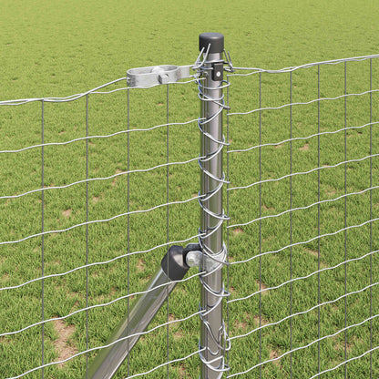 Fence Post 12 pcs Silver Powder-coated steel