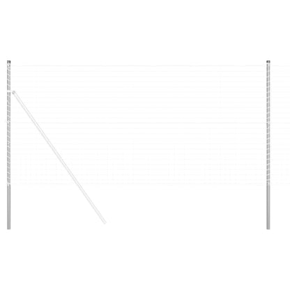 Fence Post 12 pcs Silver Powder-coated steel