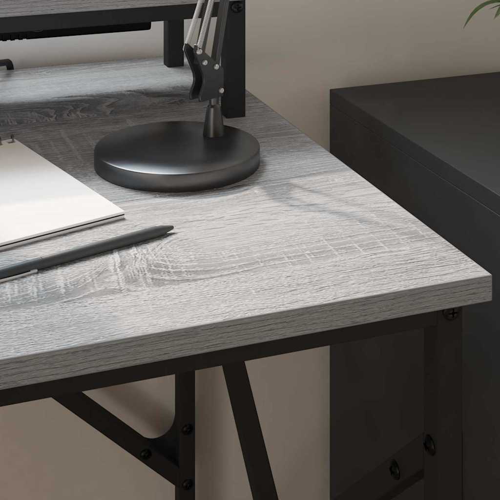 Desk with Shelf Grey Sonoma 100 x 50 x 86.5 cm Engineered Wood