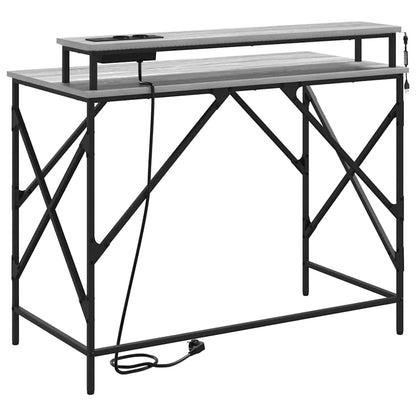 Desk with Shelf Grey Sonoma 100 x 50 x 86.5 cm Engineered Wood