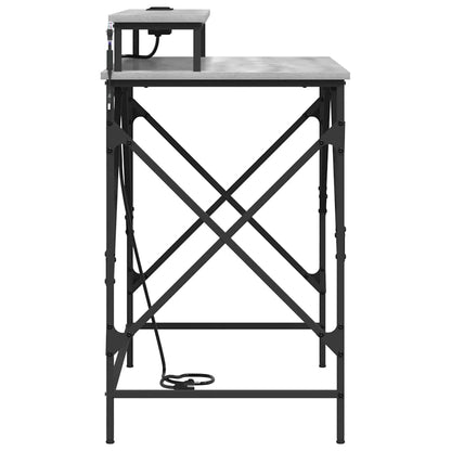 Desk with Shelf Grey Sonoma 100 x 50 x 86.5 cm Engineered Wood