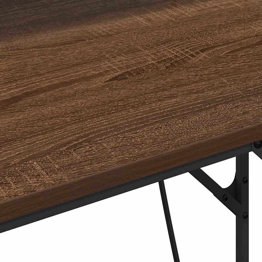 Desk with Shelf Brown Oak 100 x 50 x 86.5 cm Engineered Wood