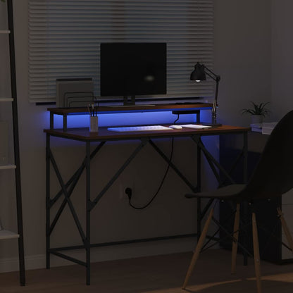 Desk with Shelf Brown Oak 100 x 50 x 86.5 cm Engineered Wood