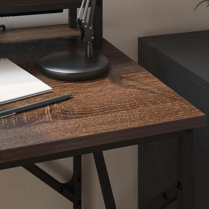 Desk with Shelf Brown Oak 100 x 50 x 86.5 cm Engineered Wood