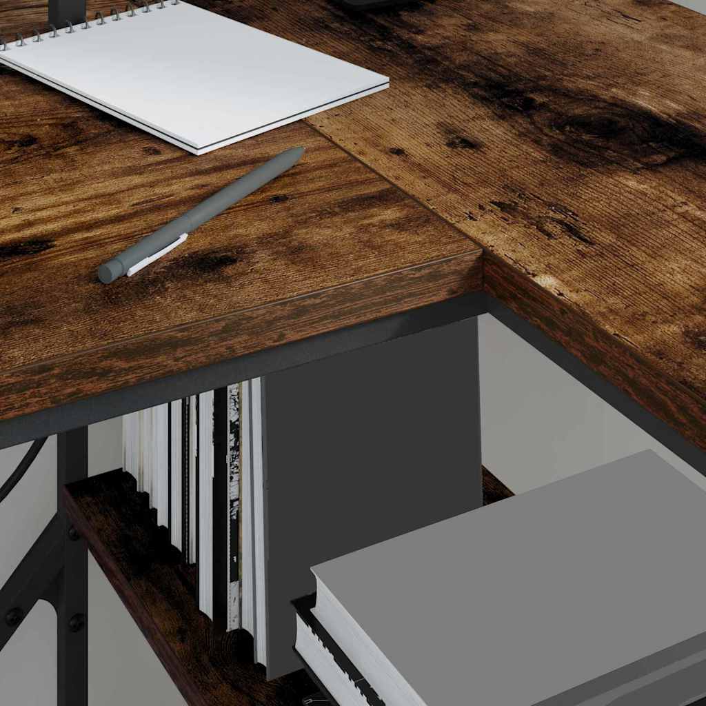 Desk with Drawer Smoked Oak 120 x 79 x 86.5 cm Engineered Wood