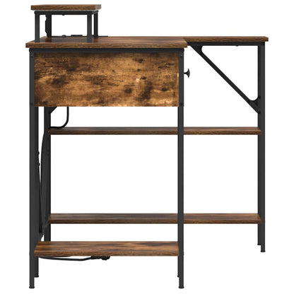 Desk with Drawer Smoked Oak 120 x 79 x 86.5 cm Engineered Wood