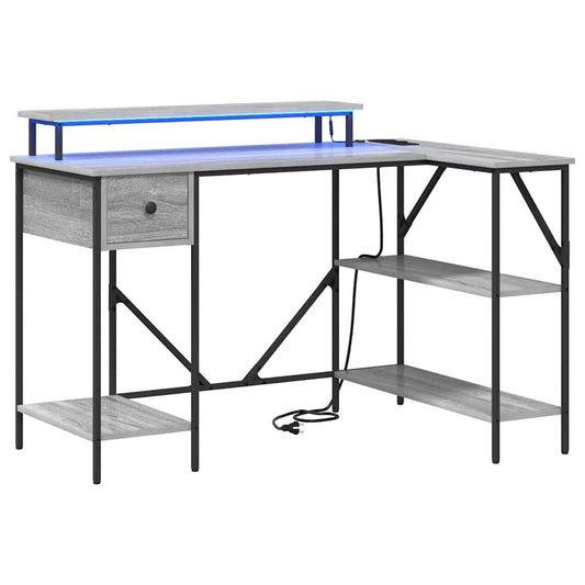 Desk with Drawer Grey Sonoma 120 x 79 x 86.5 cm Engineered Wood