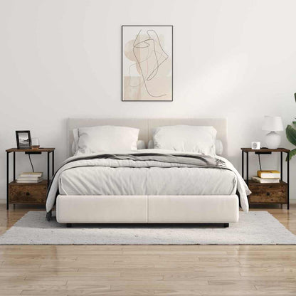 Bedside Cabinet with Drawer 2 pcs Smoked Oak 42 x 41 x 56 cm