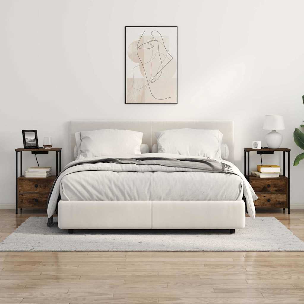 Bedside Cabinet with Drawer 2 pcs Smoked Oak 40 x 31 x 60 cm