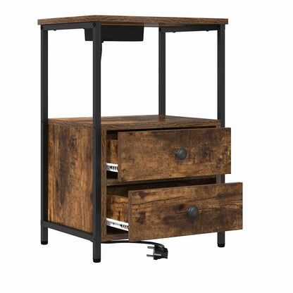 Bedside Cabinet with Drawer 2 pcs Smoked Oak 40 x 31 x 60 cm