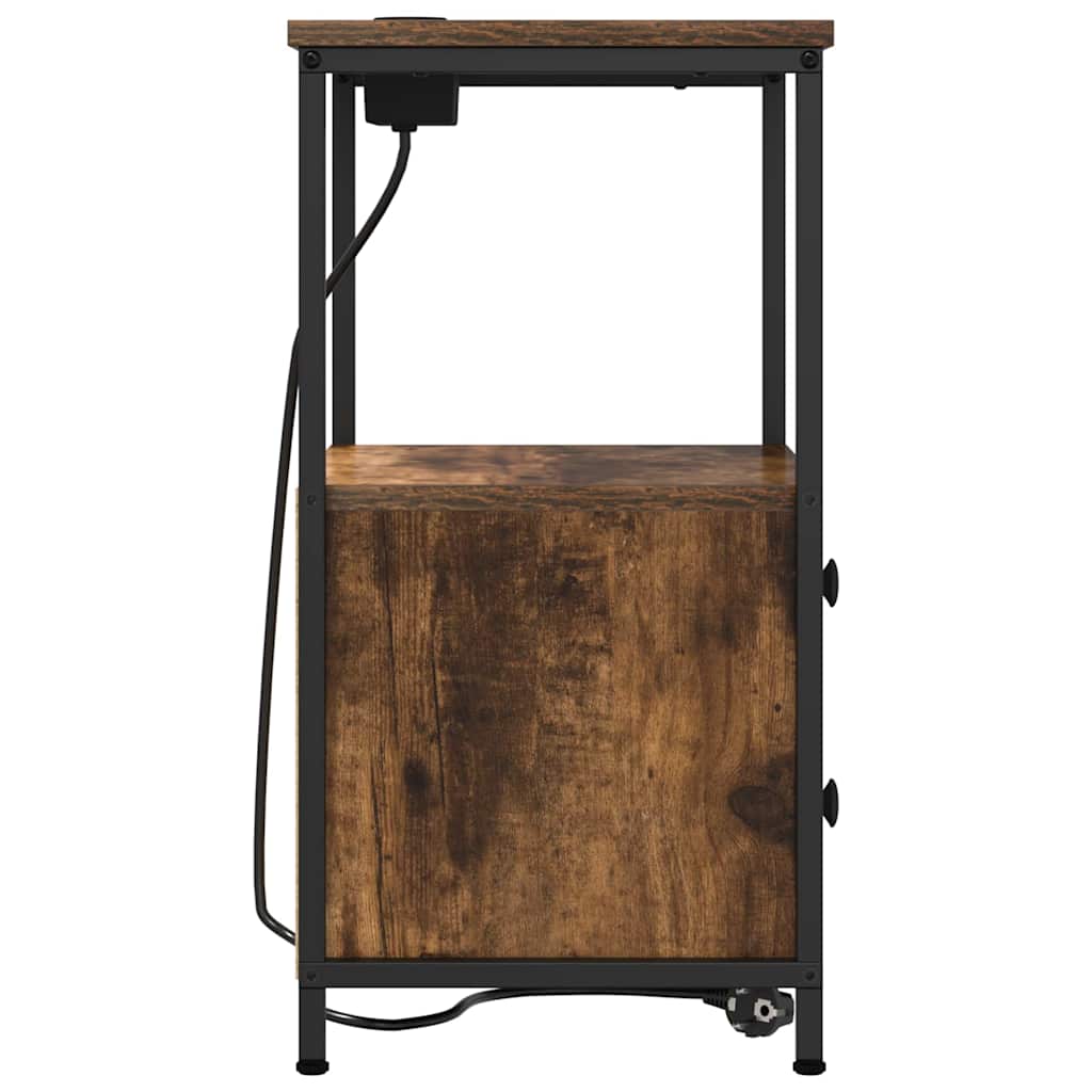 Bedside Cabinet with Drawer 2 pcs Smoked Oak 40 x 31 x 60 cm