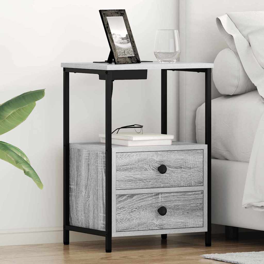 Bedside Cabinet Grey Sonoma 40 x 31 x 60 cm Engineered Wood