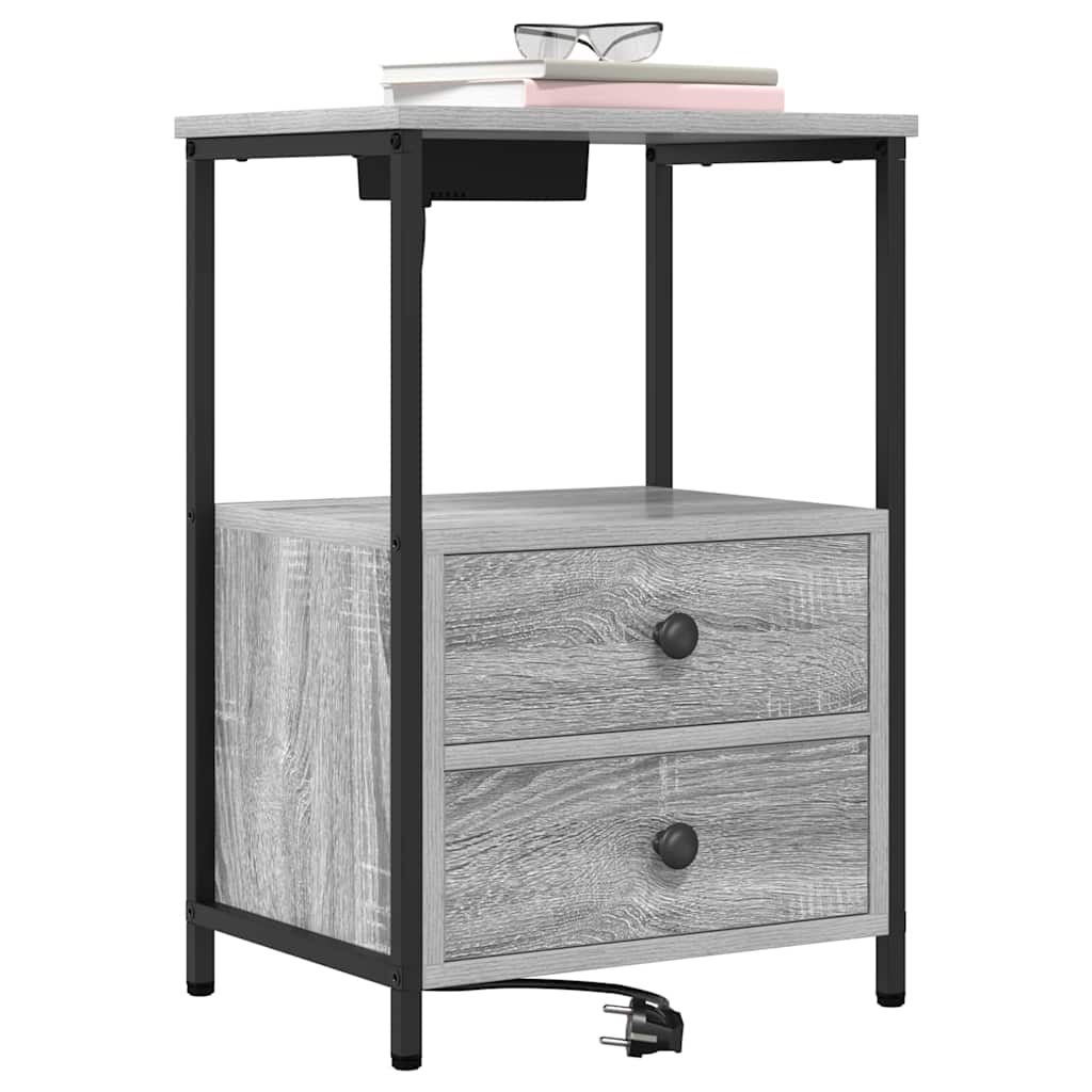 Bedside Cabinet Grey Sonoma 40 x 31 x 60 cm Engineered Wood