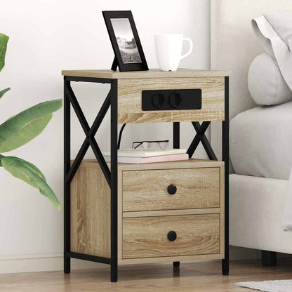Bedside Cabinet Sonoma Oak 40 x 31 x 60 cm Engineered Wood