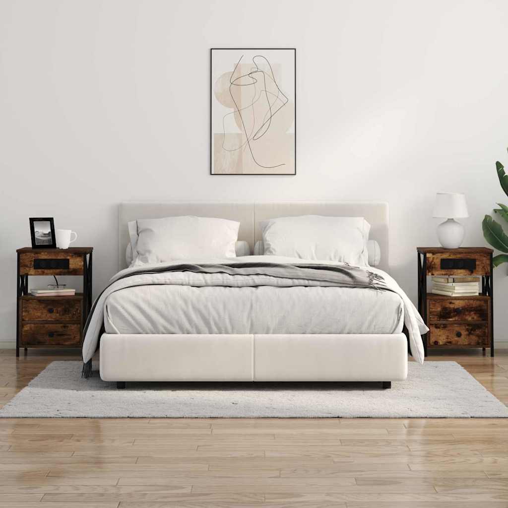 Bedside Cabinet Smoked Oak 40 x 31 x 60 cm Engineered Wood