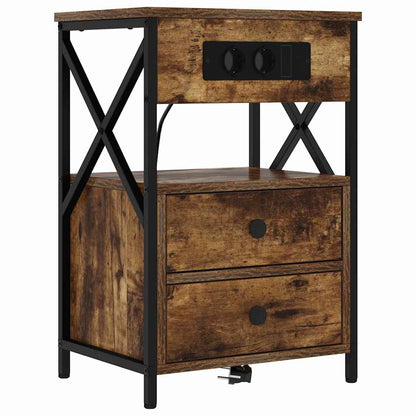 Bedside Cabinet Smoked Oak 40 x 31 x 60 cm Engineered Wood