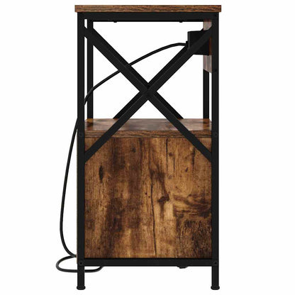 Bedside Cabinet with Drawer 2 pcs Smoked Oak 40 x 31 x 60 cm