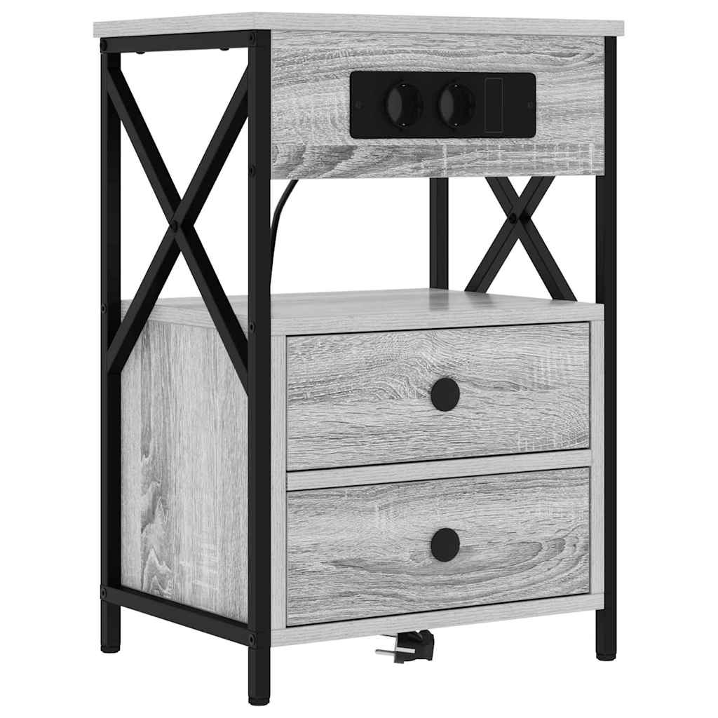 Bedside Cabinet Grey Sonoma 40 x 31 x 60 cm Engineered Wood