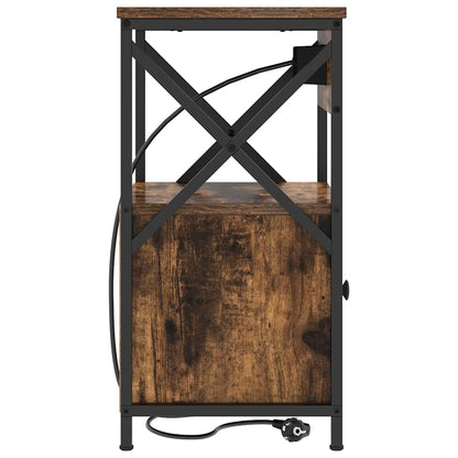 Bedside Cabinet Smoked oak 40 x 31 x 60 cm Engineered wood