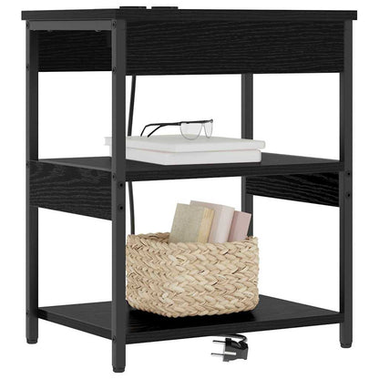 Bedside Cabinet 2 pcs Black Oak 41 x 31 x 51 cm Engineered Wood