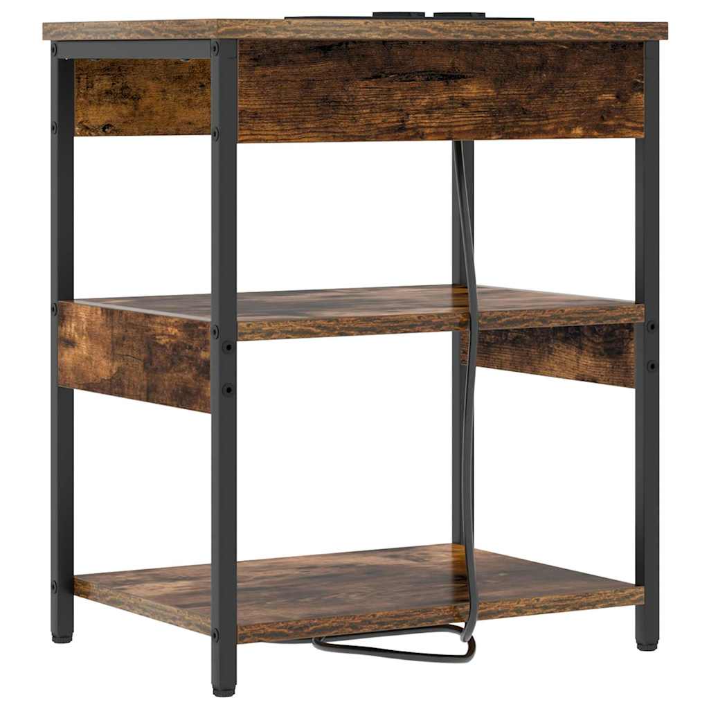 Bedside Cabinet Smoked Oak 41 x 31 x 51 cm Engineered Wood