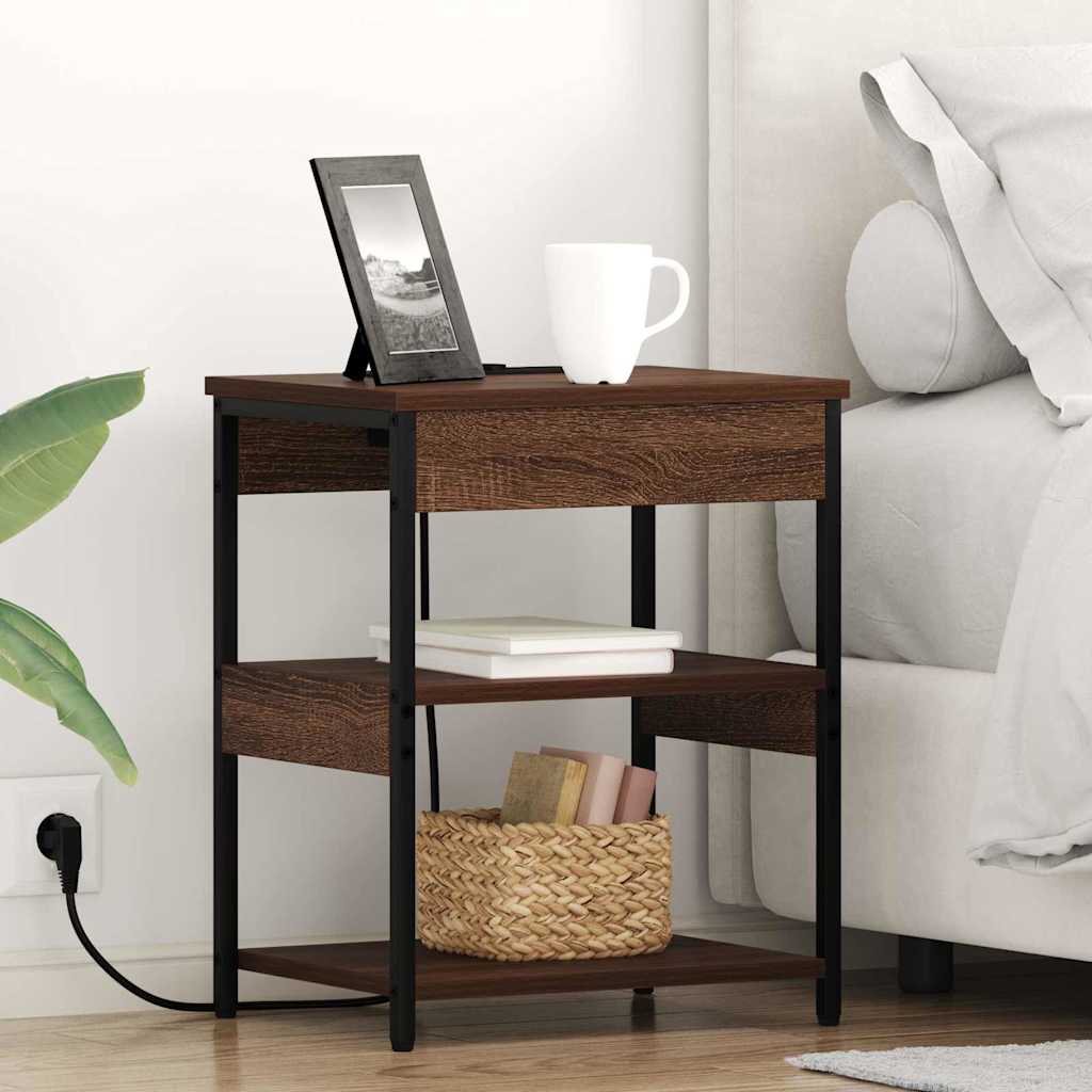 Bedside Cabinet 2 pcs Brown Oak 41 x 31 x 51 cm Engineered Wood