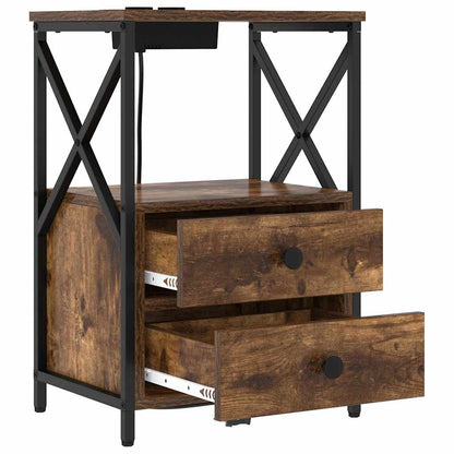 Bedside Cabinet Smoked Oak 40 x 31 x 60 cm Engineered Wood