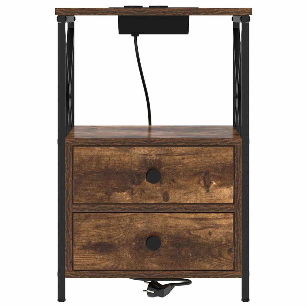 Bedside Cabinet Smoked Oak 40 x 31 x 60 cm Engineered Wood