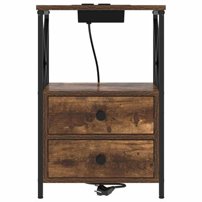 Bedside Cabinet Smoked Oak 40 x 31 x 60 cm Engineered Wood