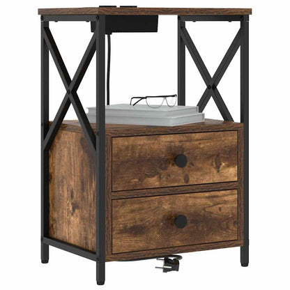 Bedside Cabinet Smoked Oak 40 x 31 x 60 cm Engineered Wood
