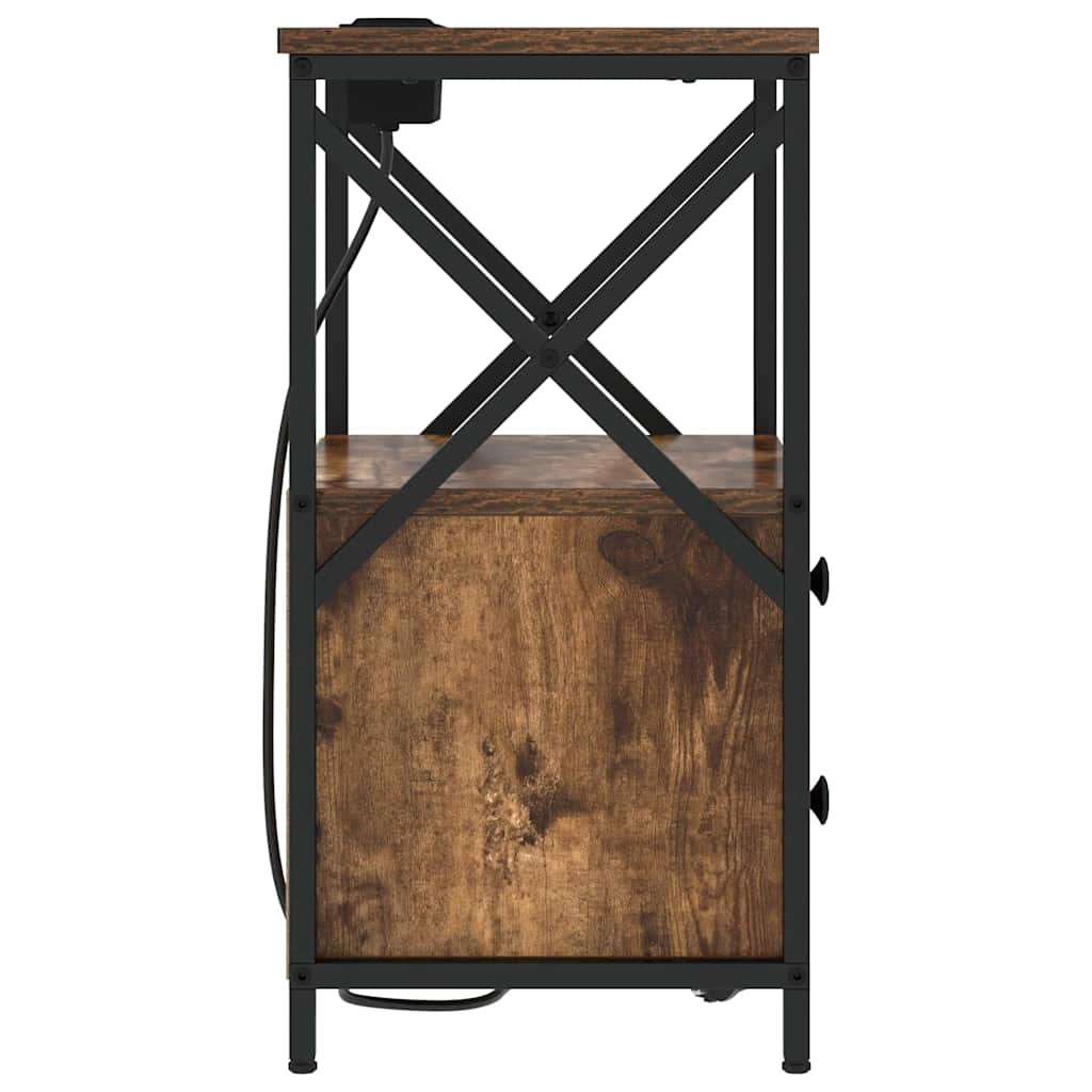 Bedside Cabinet Smoked Oak 40 x 31 x 60 cm Engineered Wood