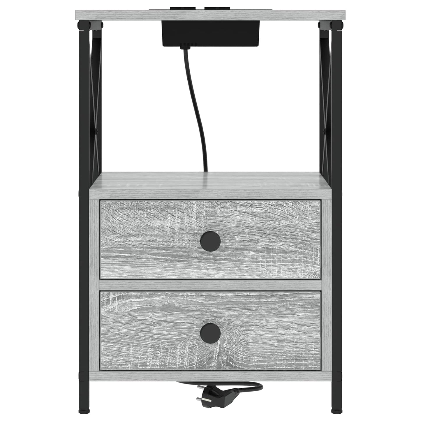 Bedside Cabinet with Drawer 2 pcs Grey Sonoma 40 x 31 x 60 cm