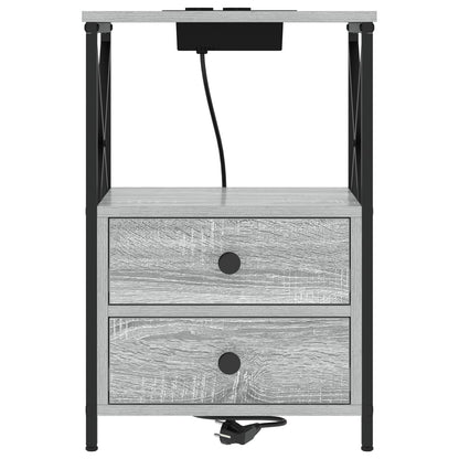 Bedside Cabinet with Drawer 2 pcs Grey Sonoma 40 x 31 x 60 cm