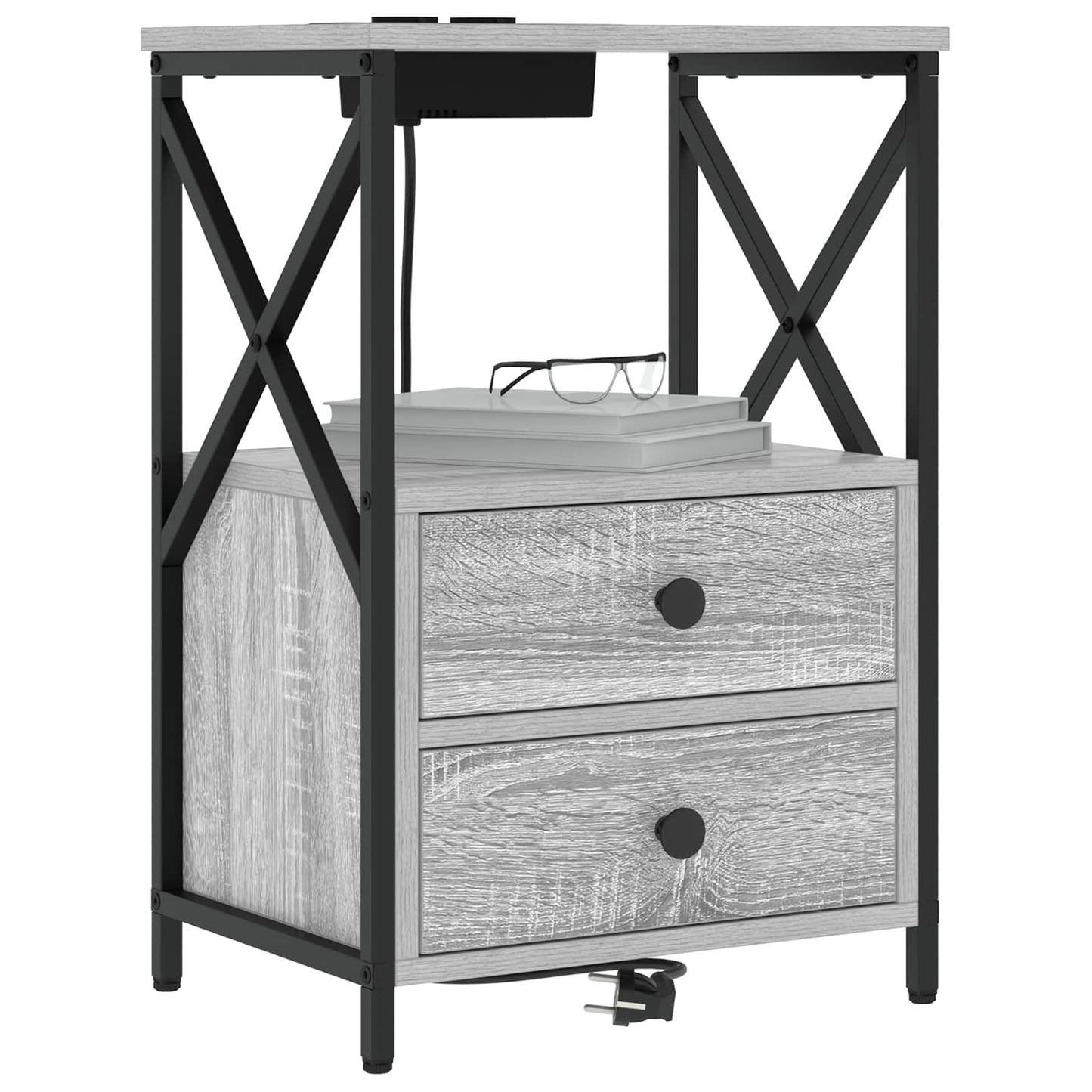 Bedside Cabinet with Drawer 2 pcs Grey Sonoma 40 x 31 x 60 cm