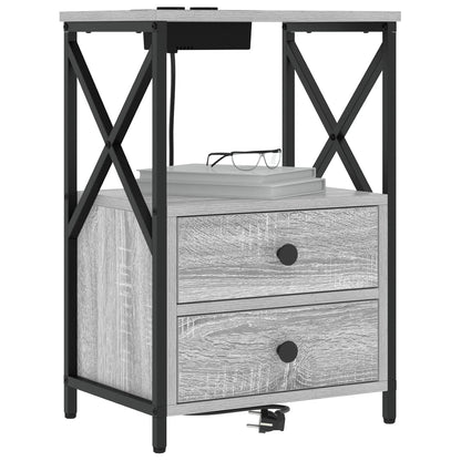 Bedside Cabinet with Drawer 2 pcs Grey Sonoma 40 x 31 x 60 cm