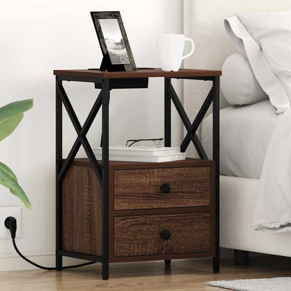 Bedside Cabinet 2 pcs Brown Oak 40 x 31 x 60 cm Engineered Wood