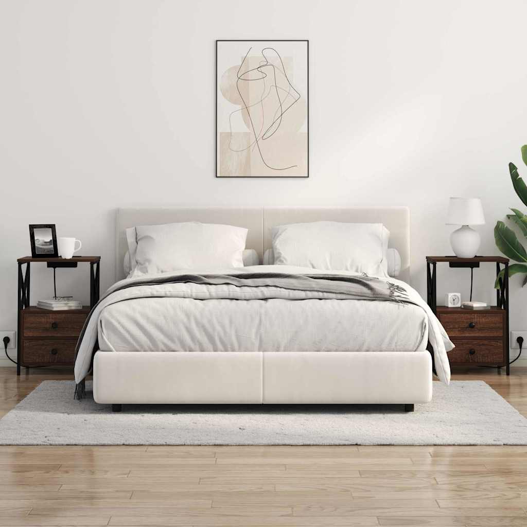 Bedside Cabinet 2 pcs Brown Oak 40 x 31 x 60 cm Engineered Wood