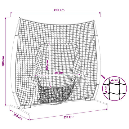 Baseball Practice Net Black 250 x 106 x 209 cm Polyester