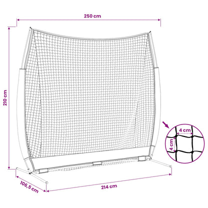 Baseball Practice Net Black 250 x 106.5 x 210 cm Polyester
