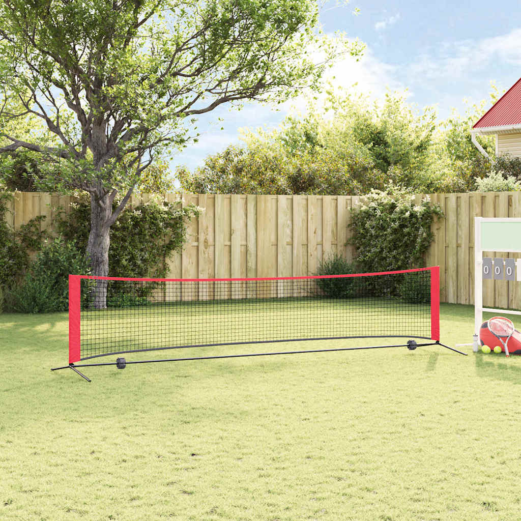 Tennis Net Folding Black and Red 396 x 92 x 87 cm Polyester