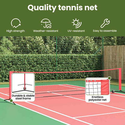 Tennis Net Folding Black and Red 396 x 92 x 87 cm Polyester