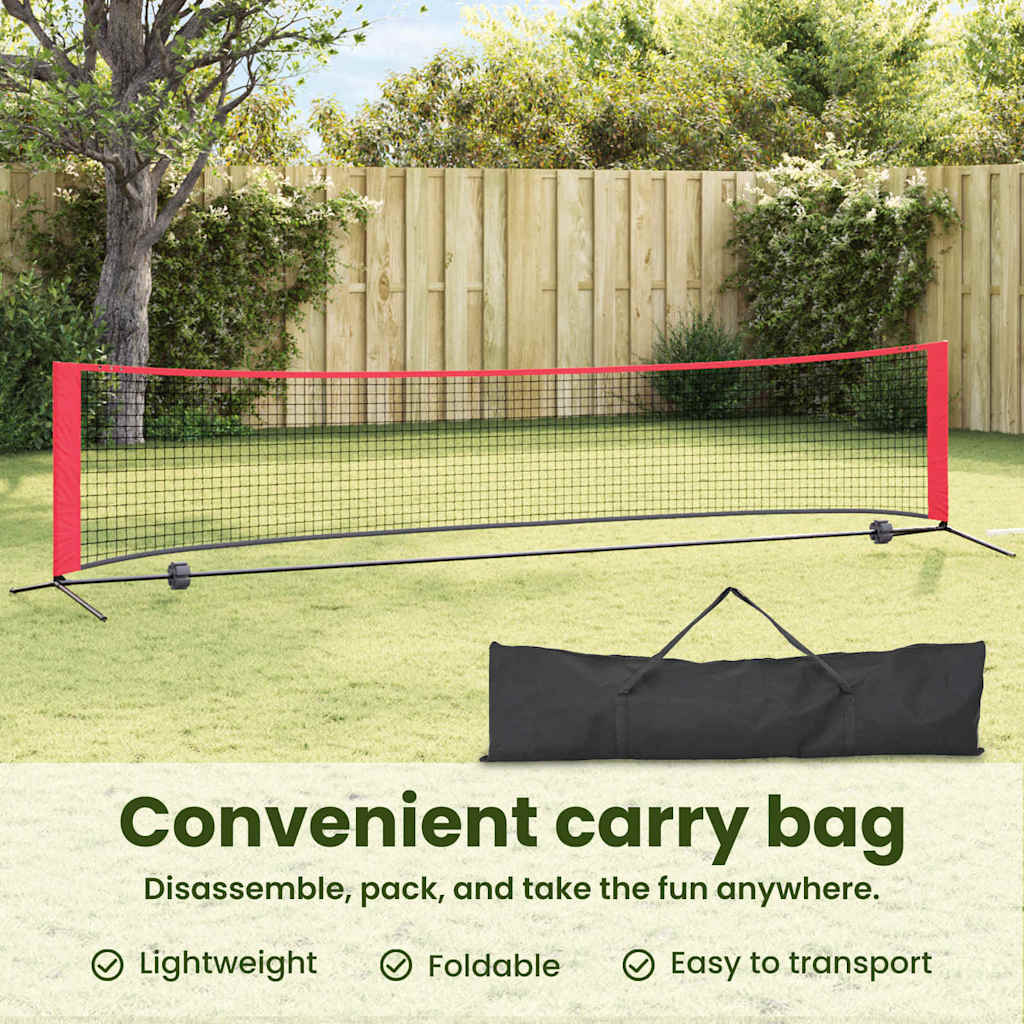 Tennis Net Folding Black and Red 396 x 92 x 87 cm Polyester