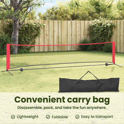 Tennis Net Folding Black and Red 396 x 92 x 87 cm Polyester