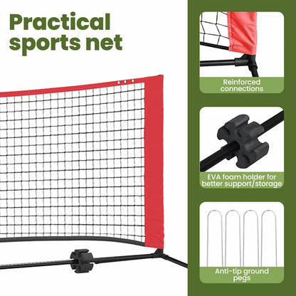 Tennis Net Folding Black and Red 494.5 x 90 x 87 cm Polyester