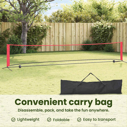Tennis Net Folding Black and Red 494.5 x 90 x 87 cm Polyester
